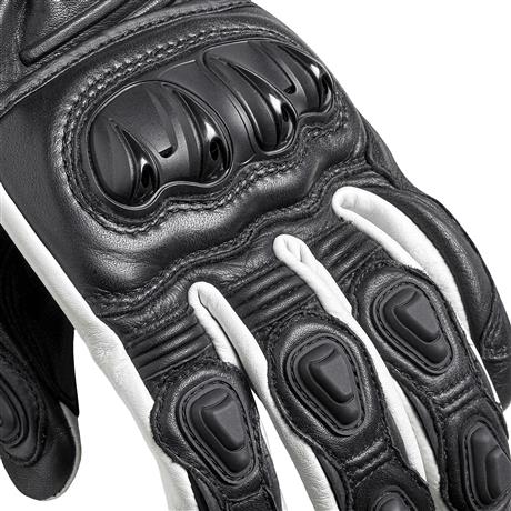 Triple Leather Motorcycle Gloves in Black